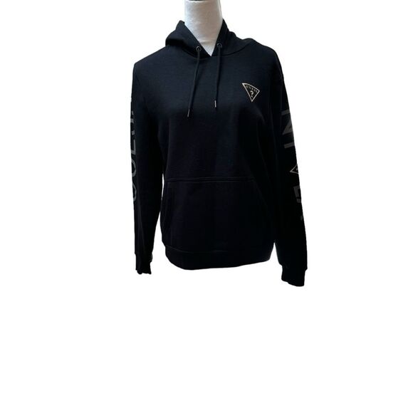 Guess NYLA Black Pullover Hoodie Sweatshirt Logo Spellout‎ Casual Comfy - Picture 1 of 10